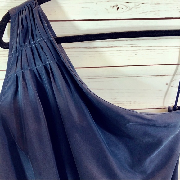 Banana Republic One Shoulder Silky Navy Romper - Picture 3 of 4